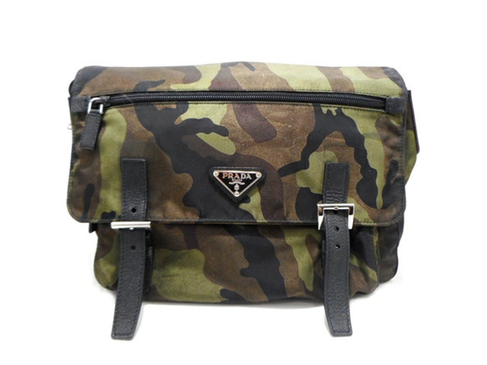 Prada shoulder bag camouflage leather